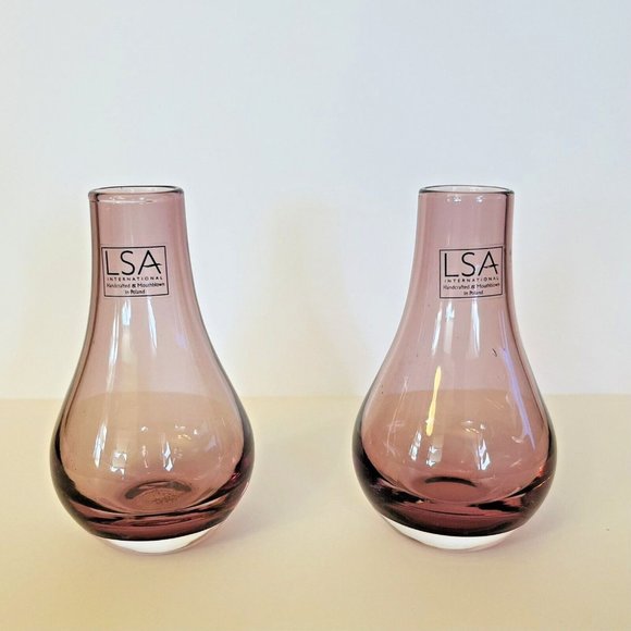 ArtGlass Accents Lsa International Pair Amethyst Purple Art Glass